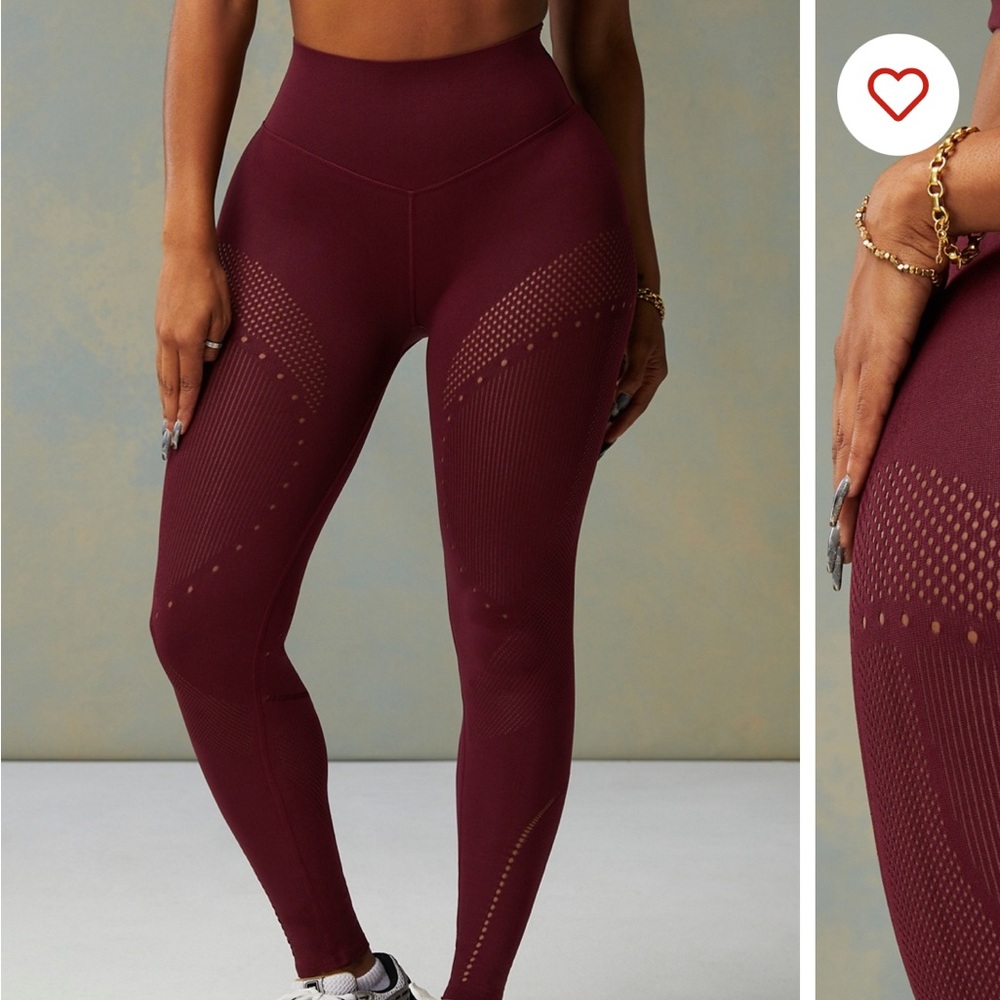 Fabletics Maroon Sculpting Leggings